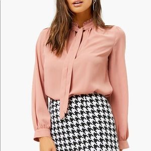 Ruffled Neck Tie Top